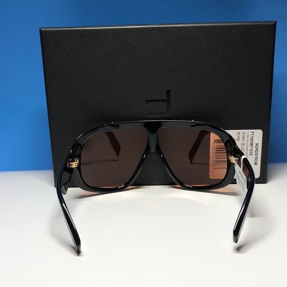 NEW Tom Ford Linden FT1094/S Sunglasses – Shiny Black / Brown – Full Packaging - Picture 9 of 14